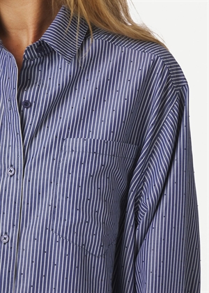 Dalma B stripe skjorte Midnight Blue Neo Noir 